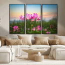 Pink Flower on the Mountain Canvas Print, Framed Pink Flower