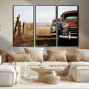 Old Rustic Classic Car Wall Art Canvas Print