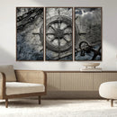 Ship Steering Wheel Vintage Wall Art Canvas Print by MyGreatCanvas | Canvas Wall Art Prints | Photo Prints & Wall Decor