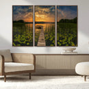 Lake and Flower Wall Art Canvas Print