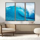 Big Ocean Surfing Wave Wall Art Canvas Print