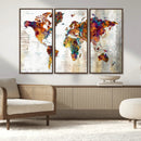 Vintage World Map Canvas Wall Art Print, Warm Tone Global by MyGreatCanvas | Canvas Wall Art Prints | Photo Prints & Wall Decor