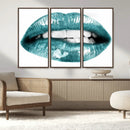 Blue Lips Wall Art Canvas Print
