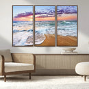 Coastal Sunset Art Beach Canvas Wall Art Print | Ocean Waves by MyGreatCanvas | Canvas Wall Art Prints | Photo Prints & Wall Decor