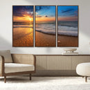 Sunset and Beach at Night Wall Art Canvas Print