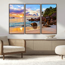 Tropical Island Beach Sunset Canvas Print