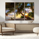 Tropical Island Sunset on the Beach Palms Wall Art Canvas by MyGreatCanvas | Canvas Wall Art Prints | Photo Prints & Wall Decor