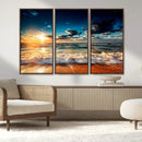 Golden Hour Sunset Over Ocean Waves Wall Art Canvas Print | by MyGreatCanvas | Canvas Wall Art Prints | Photo Prints & Wall Decor