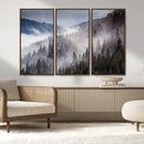 Beautiful Rising Fog in Winter Mountain Landscape- Framed