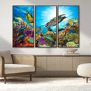 Aquatic Life Sea Turtles Fish Wall Art Canvas Print by MyGreatCanvas | Canvas Wall Art Prints | Photo Prints & Wall Decor