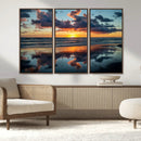 Beach Sunset Print - Stunning Ocean Canvas Artwork with