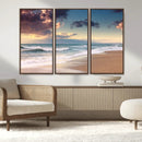 Cloudy Weather Beach Sunset Canvas Print | Sunrise Wall Art