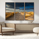Ocean Beach Dark Clouds Wall Art Canvas Print