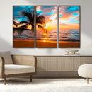 Palm Tree Sunset On The Beach Wall Art Canvas, Framed Palm by MyGreatCanvas | Canvas Wall Art Prints | Photo Prints & Wall Decor