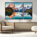 Landscape Mountain and Lake View Wall Art Canvas Print