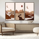 Boho Wall Art Canvas Print Set Mid-Century Prints Bohemian