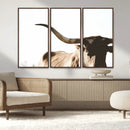Texas Longhorn Wall Art Canvas Print | 3-Panel Large by MyGreatCanvas | Canvas Wall Art Prints | Photo Prints & Wall Decor