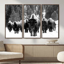 Bison Herd in Snow Wall Art Canvas Print | Rustic Western by MyGreatCanvas | Canvas Wall Art Prints | Photo Prints & Wall Decor