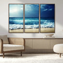 Majestic Ocean Wave Wall Art Canvas | 3 Panel Large Seascape