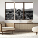 Black and White Highland Cow Canvas Wall Art, Longhorn by MyGreatCanvas | Canvas Wall Art Prints | Photo Prints & Wall Decor
