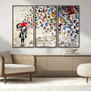 Banksy Art Butterfly Girl Explosion Canvas Art – Vibrant