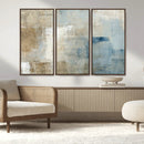 Abstract Blue and Beige Wall Art, Modern Minimalist Canvas
