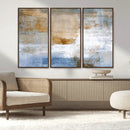 Blue Multi Panel Abstract Wall Art Canvas, Abstract Blue and