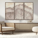 Tree Ring Wall Art Triptych, Rustic Wood Ring Canvas Print,