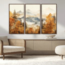 Golden Autumn Forest Wall Art Canvas | Mountain Landscape