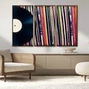 Vinyl Record and Album Collection Canvas Wall Art - Retro