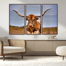 Texas Longhorn Wall Art Print, Framed Longhorn Cow Wall Art