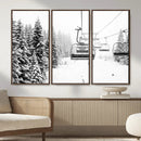 Ski Wall Art - Ski Lift Wall Art Canvas Print Snow Covered by MyGreatCanvas | Canvas Wall Art Prints | Photo Prints & Wall Decor