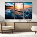 Sunset Beach Ocean Canvas Wall Art – Tranquil Ocean