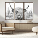Rustic Charm | Cow Longhorn Black White Bighorn Wall Art