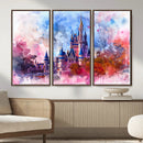 Disney Wall Art: Dreamy Watercolor Cinderella Castle Canvas by MyGreatCanvas | Canvas Wall Art Prints | Photo Prints & Wall Decor