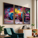 Abstract Graffiti Barbell Canvas Wall Art – Urban Fitness