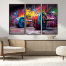 Abstract Graffiti Barbell Canvas Wall Art – Urban Fitness