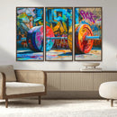 Fitness Gym Barbell Graffiti Wall Art Canvas Print