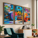 Fitness Gym Barbell Graffiti Wall Art Canvas Print