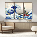 Katsushika Hokusai Kanagawa Giant Wave Wall Art Canvas Print