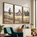Rustic Farmhouse Barn Wall Art | 3-Panel Framed Gallery Wrap