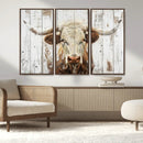 Rustic Longhorn Bull Wall Art Canvas Set – Western-Inspired by MyGreatCanvas | Canvas Wall Art Prints | Photo Prints & Wall Decor