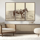 Cowboy Wall Art - Western Horse Canvas Print - Vintage