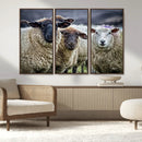 Charming Sheep Portrait Wall Art – Trio of Woolly Companions by MyGreatCanvas | Canvas Wall Art Prints | Photo Prints & Wall Decor