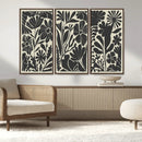 Modern Botanical Wall Art - Floral Black and White Canvas