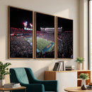 Ben Hill Griffin Stadium Night Game Triple Canvas Wall Art -