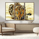 Blue-Eyed Leopard Canvas Wall Art - Framed Animal Print