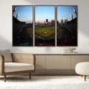 PNC Park Evening Game Triple Canvas Wall Art - Pittsburgh
