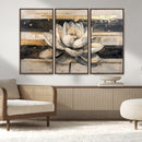 Abstract Lotus Flower Wall Art Canvas Print, Meditation Yoga
