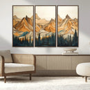 Rustic Wood Mountain Wall Art Print | Triptych Giclee Print by MyGreatCanvas | Canvas Wall Art Prints | Photo Prints & Wall Decor